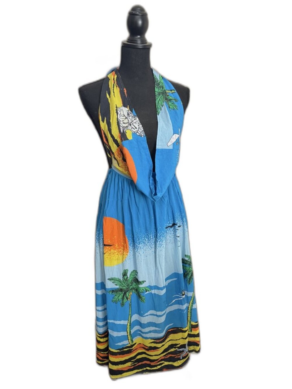 GANNI Tropical Sunset Halter Maxi Dress — New with Tags, XXS/XS